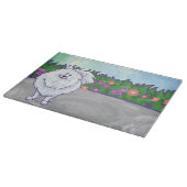 Witte pommeren Gifts & Accessoires Snijplank (Hoek)