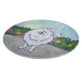 Witte pommeren Gifts & Accessoires Snijplank (Hoek)