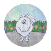 Witte pommeren Gifts & Accessoires Snijplank (Voorkant)