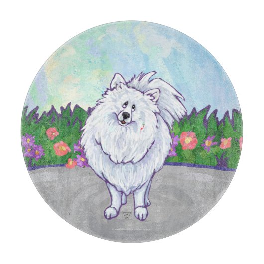 Witte pommeren Gifts & Accessoires Snijplank (Voorkant)