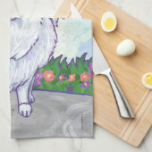 Witte pommeren Gifts & Accessoires Theedoek (Quarter Fold)