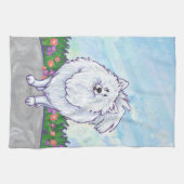 Witte pommeren Gifts & Accessoires Theedoek (Horizontaal)