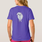 Witte pommeren pom-pom-meisje T-rokken T-shirt (Achterkant)