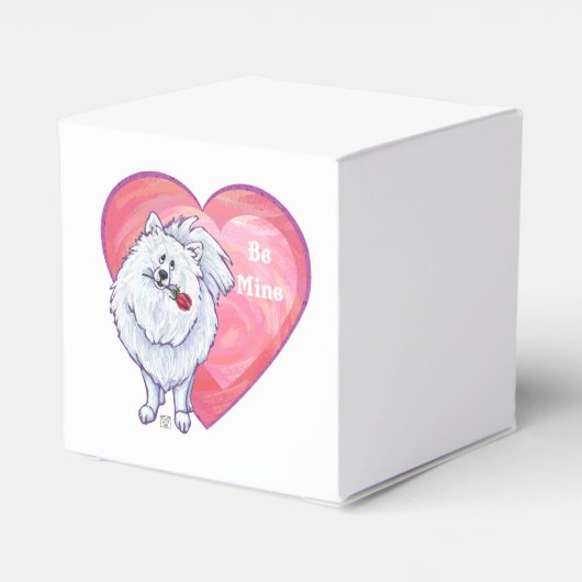 Witte Pommeren Valentijnsdag Bedankdoosjes (Achterkant)