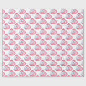 Witte Pommeren Valentijnsdag Cadeaupapier (Vlak)