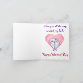 Witte Pommeren Valentijnsdag Feestdagen Kaart (Binnen)