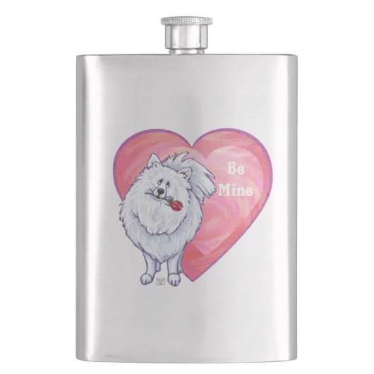 Witte Pommeren Valentijnsdag Flacon (Voorkant)