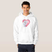 Witte Pommeren Valentijnsdag Hoodie (Voorkant volledig)