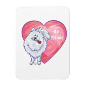 Witte Pommeren Valentijnsdag Magneet (Verticaal)