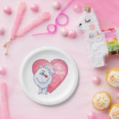 Witte Pommeren Valentijnsdag Papieren Bordje (Feest)