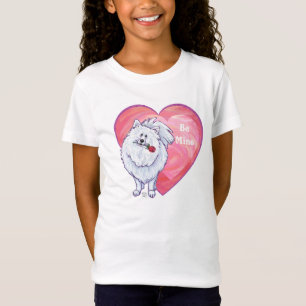 Witte Pommeren Valentijnsdag T-shirt