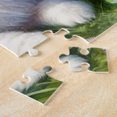 Witte Pommerse Hondenklaverveld Waterverf Legpuzzel (Zijkant)