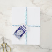 Witte pommerse kerstcadeautags cadeaulabel (Met Touw)