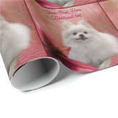 Witte Pommerse Rode Lelie Hondenkunst gepersonalis Cadeaupapier (Rol Hoek)