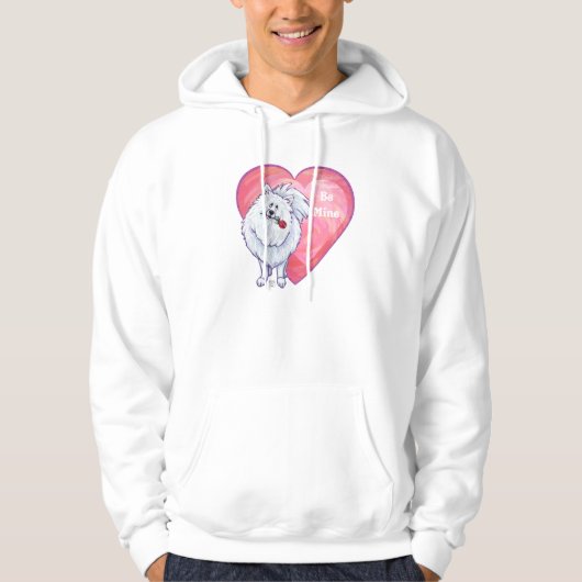 Witte Pommerse Valentijnsdag Hoodie (Voorkant)
