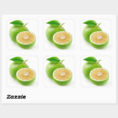 Witte pompelmoes vierkante sticker (Vel)