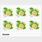 Witte pompelmoes vierkante sticker (Vel)