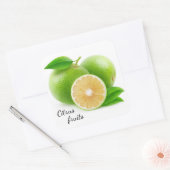Witte pompelmoes vierkante sticker (Envelop)