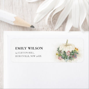 WITTE POMPKIN PINK PROTEA SUCCULENT FAUNA ADRES ETIKET