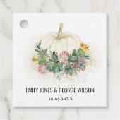 WITTE POMPKIN PINK PROTEA SUCCULENT FAUNA WEDING BEDANKJES LABELS (Voorkant)