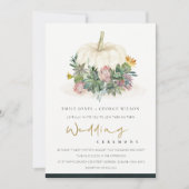 WITTE POMPKIN SUCCULENT FAUNA WEDDING INVITE BEDANKKAART (Voorkant)