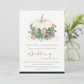 WITTE POMPKIN SUCCULENT FAUNA WEDDING INVITE BEDANKKAART (Staand voorkant)