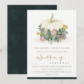 WITTE POMPKIN SUCCULENT FAUNA WEDDING INVITE BEDANKKAART (Voorkant / Achterkant)