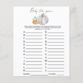 Witte pompoen - Baby Item Game. Baby shower spel