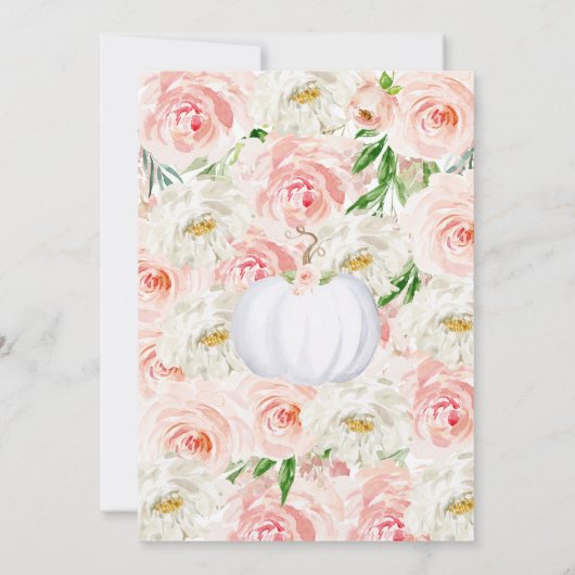 Witte pompoen Baby shower Kaart (Achterkant)