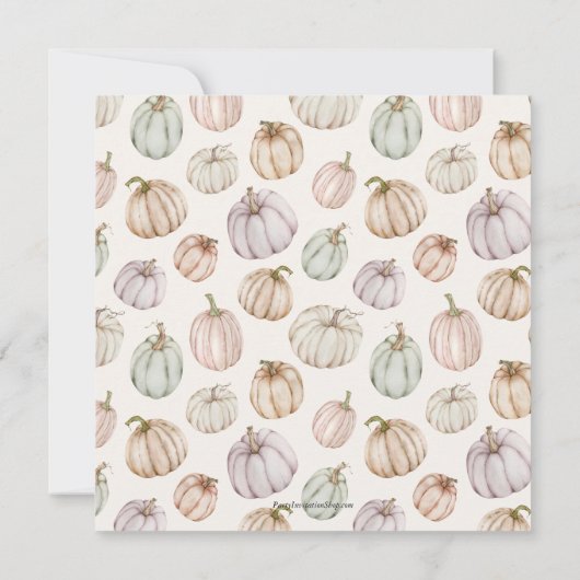 Witte pompoen Baby shower Kaart (Achterkant)