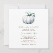 Witte pompoen Baby shower uitnodigen - Vierkant Kaart (Voorkant)