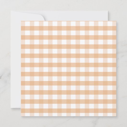 Witte Pompoen Baby Sprinkle Bow Gingham Kaart (Achterkant)
