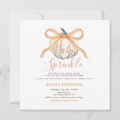 Witte Pompoen Baby Sprinkle Bow Gingham Kaart (Voorkant)