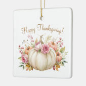 Witte pompoen Bloemen Happy Thanksgiving Ornament (Links)