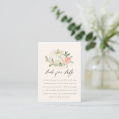 Witte pompoen blush Floral Books voor Baby shower Informatiekaartje (Staand voorkant)