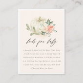 Witte pompoen blush Floral Books voor Baby shower Informatiekaartje (Voorkant)