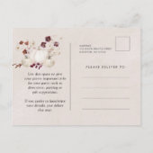 Witte pompoen Bourgogne Wildflower 60ste verjaarda Uitnodiging Briefkaart (Achterkant)