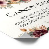 Witte pompoen Bourgondische Herfst Bloemen Snoep B Poster (Hoek)