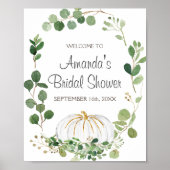 Witte Pompoen Bruids Shower Welkom Bord Poster (Voorkant)