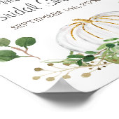 Witte Pompoen Bruiloft Bridal Shower Welkomstbord Poster (Hoek)