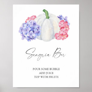 Witte pompoen bruiloftsborrel - sangriabar poster