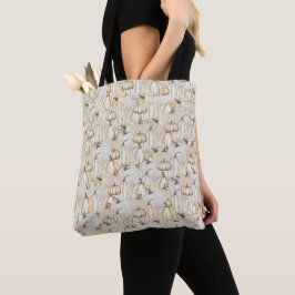 Witte pompoen Canvas tas | Herfst Harvest Hallowee