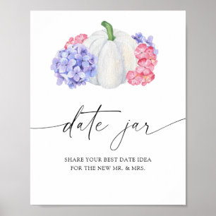 Witte pompoen - date night ideeën. Date jar bruid Poster