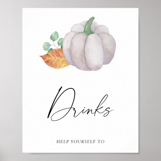 Witte pompoen - Drinken Poster (Voorkant)