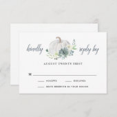 Witte Pompoen Elegant Sappige Herfst Chique Bruilo RSVP Kaartje (Voorkant / Achterkant)
