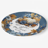 Witte Pompoen Elegante Herfst Tuin Papieren Bordje (Gekanteld)