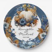 Witte Pompoen Elegante Herfst Tuin Papieren Bordje (Voorkant)