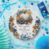 Witte Pompoen Elegante Herfst Tuin Papieren Bordje (Feest)