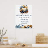 Witte Pompoen Elegante Herfst Tuin Poster (Keuken)