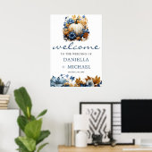 Witte Pompoen Elegante Herfst Tuin Poster (Thuiskantoor)